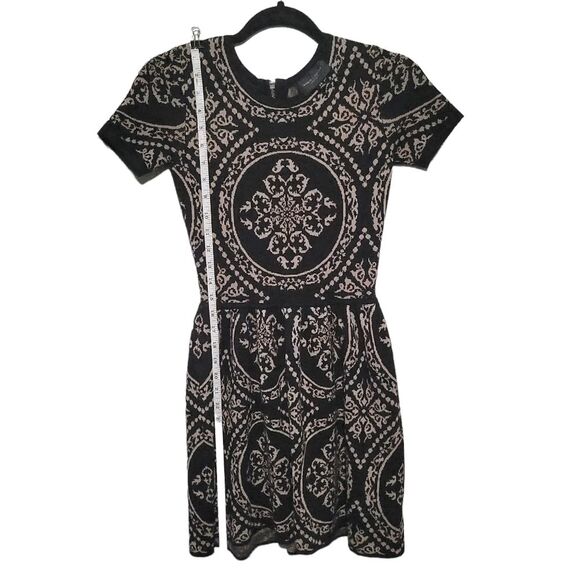 Romeo & Juliet Couture Black White Damask Sweater Dress Womens XSmall A Line - Picture 12 of 13